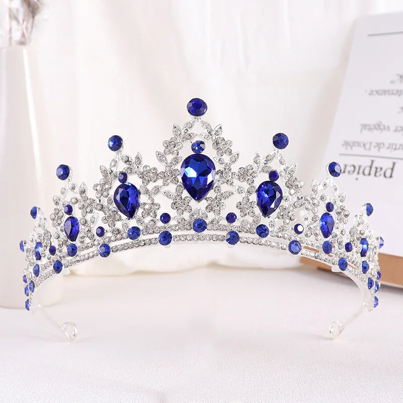 Barockes Braut-Diadem aus Champagner-Kristall in Gold
