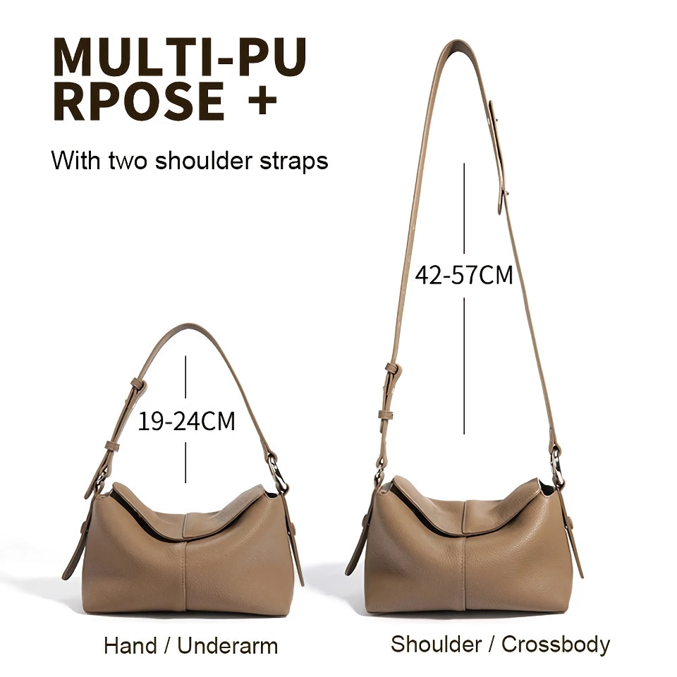 Bolso bandolera de piel auténtica para mujer con estilo