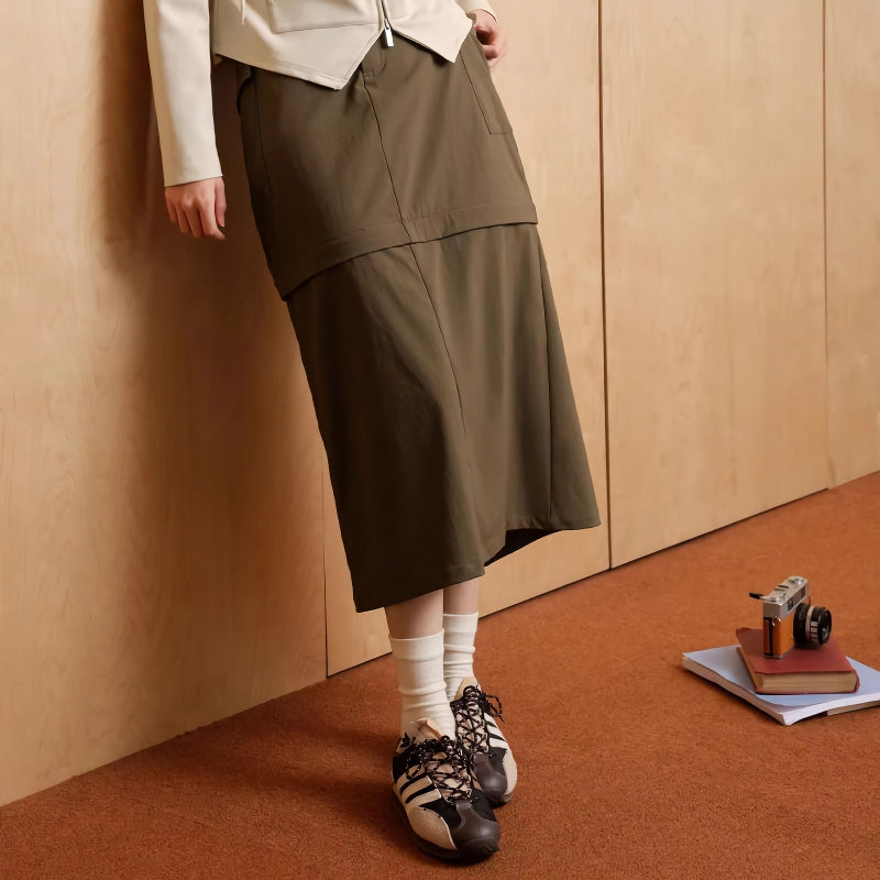 Schlankmachender Rock mit abnehmbarem Design und hoher Taille