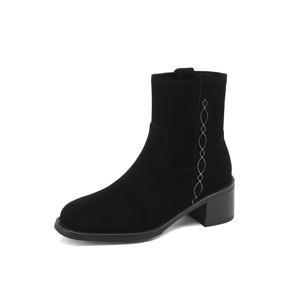 Botines elegantes de ante otoñal para mujer