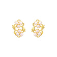 Women's Leaf Flower Pearl Earrings - Dazpy