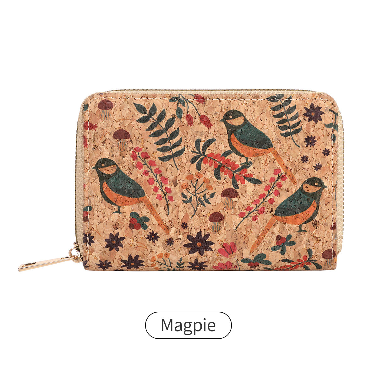 Cartera corta de mujer con estampado vintage