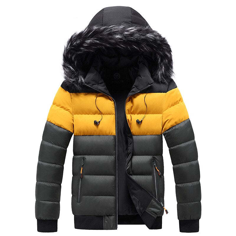 Fashion Youth Patchwork Color Cotton Padded Jacket