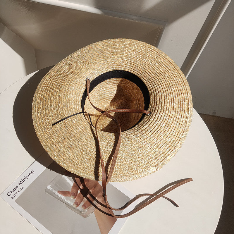 Sombrero de paja de ala ancha para mujer