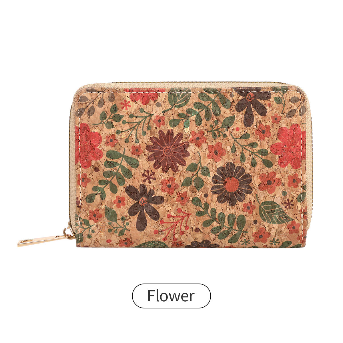 Cartera corta de mujer con estampado vintage