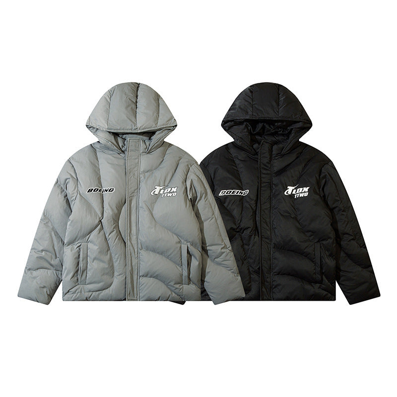 Neuer hochwertiger bedruckter Baumwollanzug mit Kapuze und unregelmäßigem Fadenpressen für Herren