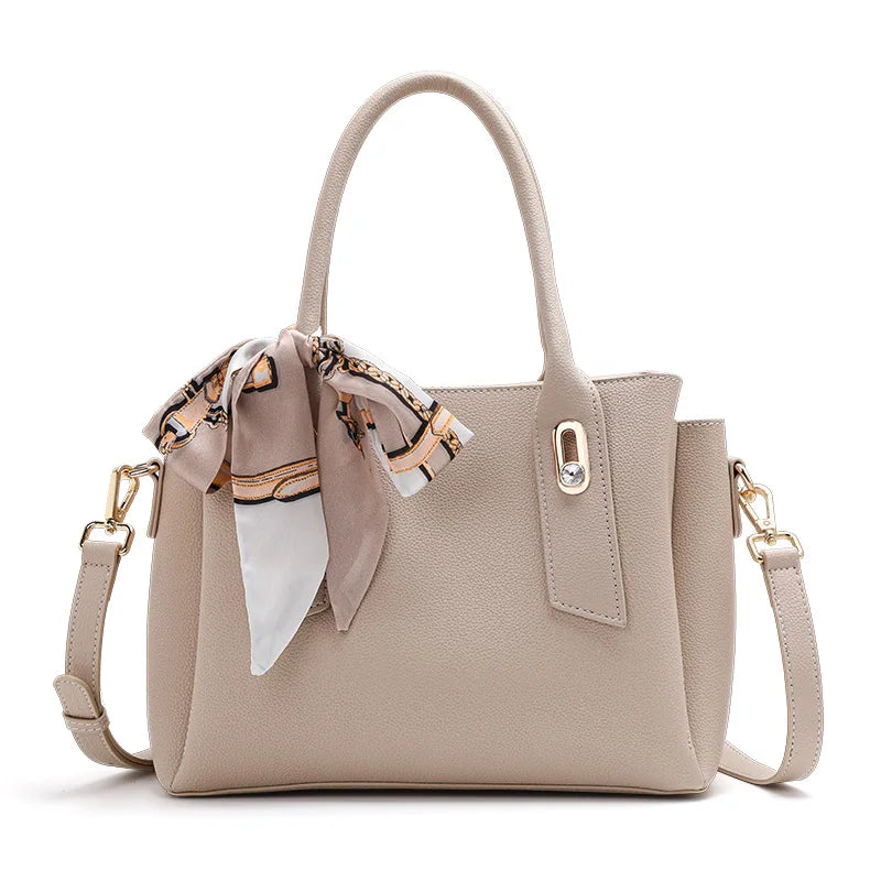 Bolso de mano de cuero genuino con asa superior y gran capacidad