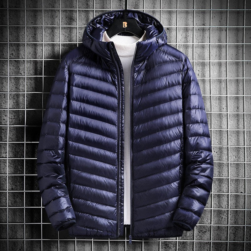 Herren Baumwolljacke mit Kapuze, kurzer, leichter Baumwollmantel