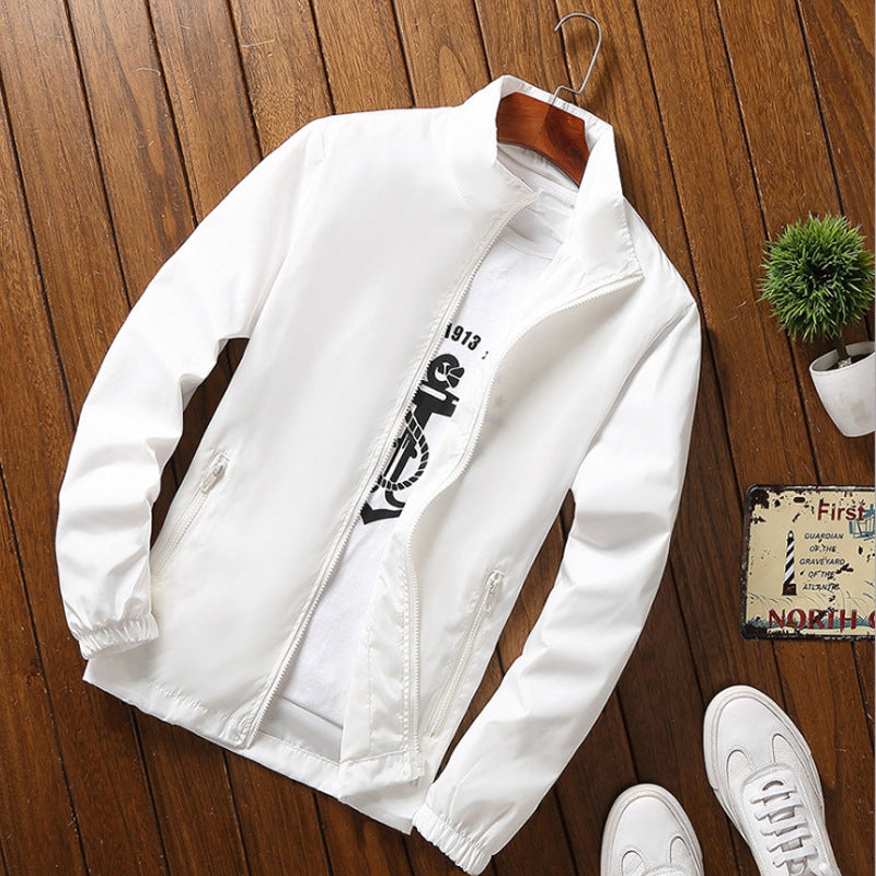 Camisa publicitaria de doble capa, gabardina informal con cremallera y cuello alto, ropa de trabajo