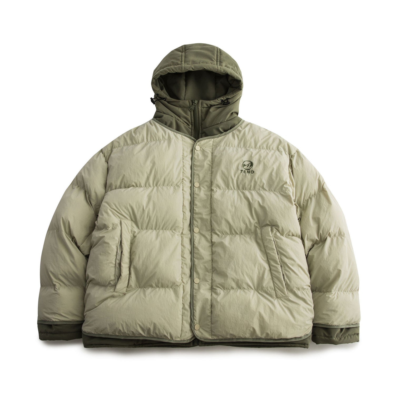 Chaqueta de trabajo con capucha de dos piezas falsa retro Chaqueta acolchada de algodón Chaqueta gruesa y cálida