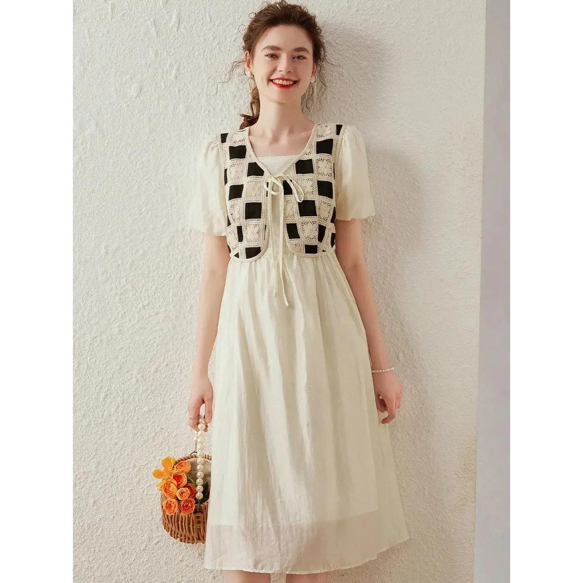 Zweiteiliges Westenkleid für Damen im französischen Stil