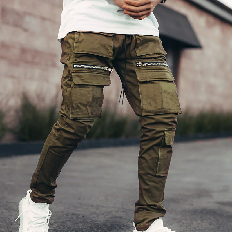 Schmal geschnittene Workwear-Freizeithose mit Knöchelschnürung für Herren