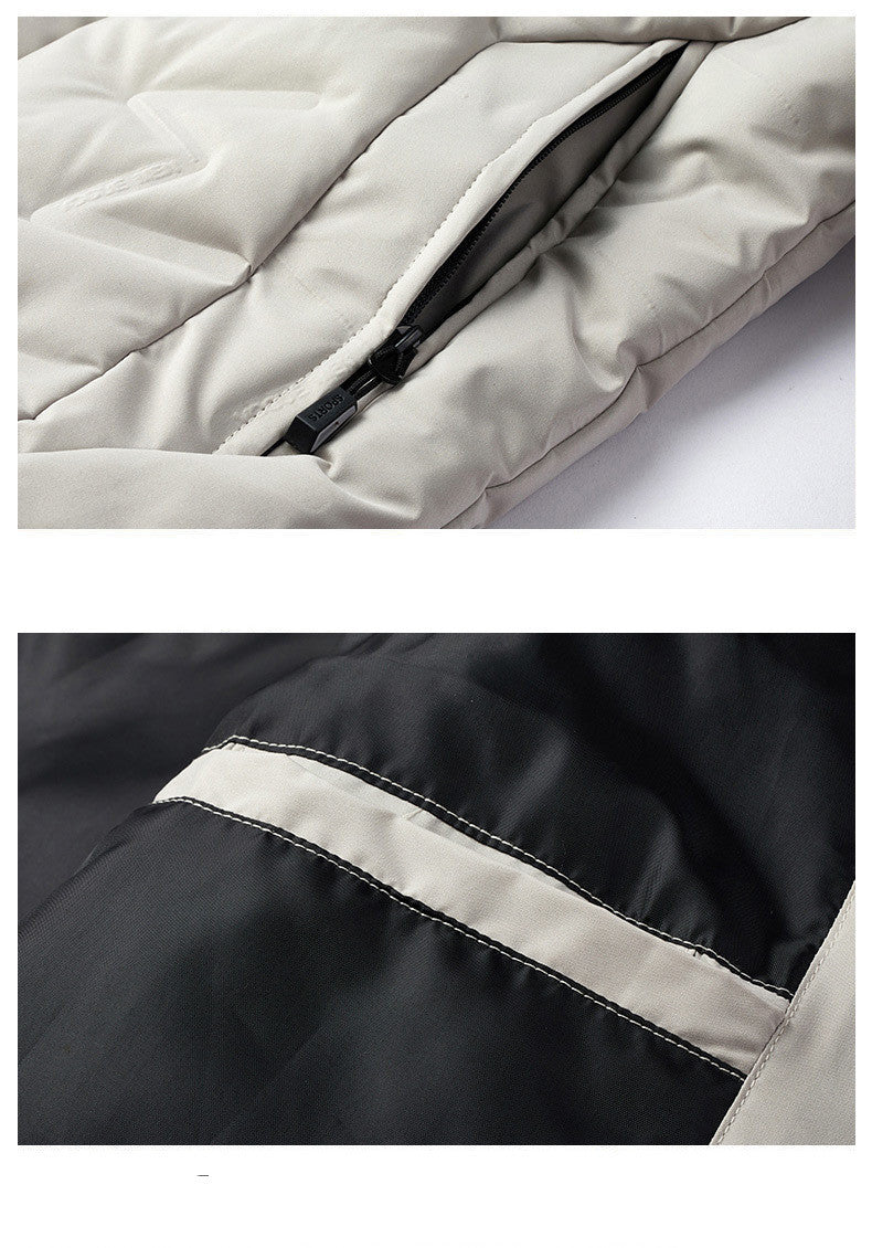 Trendy, hübsche, kurze Daunenjacke im koreanischen Stil mit Kapuze