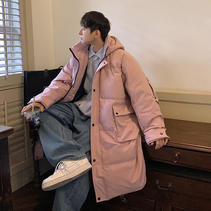 Mittellange dicke warme Winterjacke für Herren