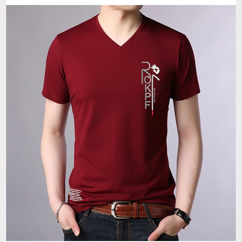 Slim casual short-sleeved cotton men's t-shirt