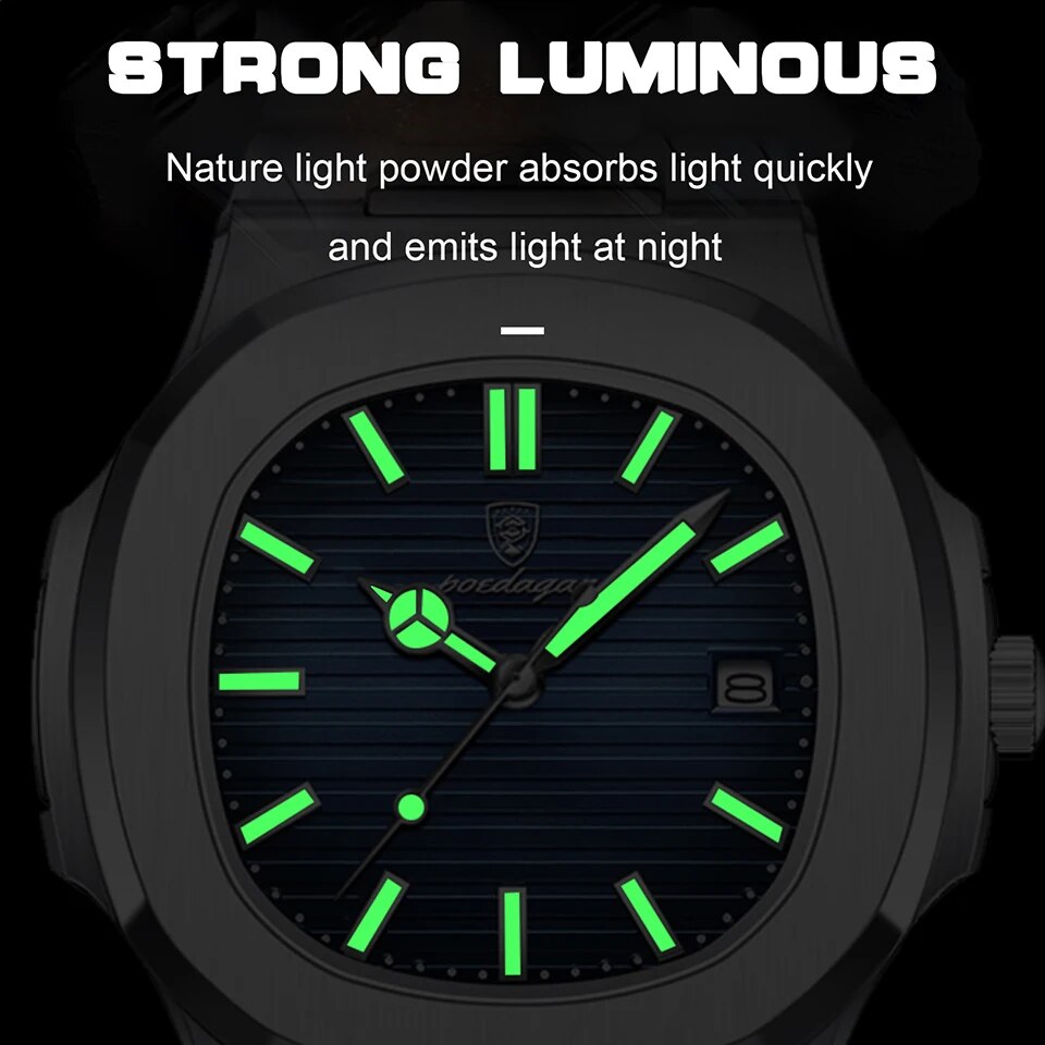 Luxuriöse quadratische Quarz-Herrenuhr