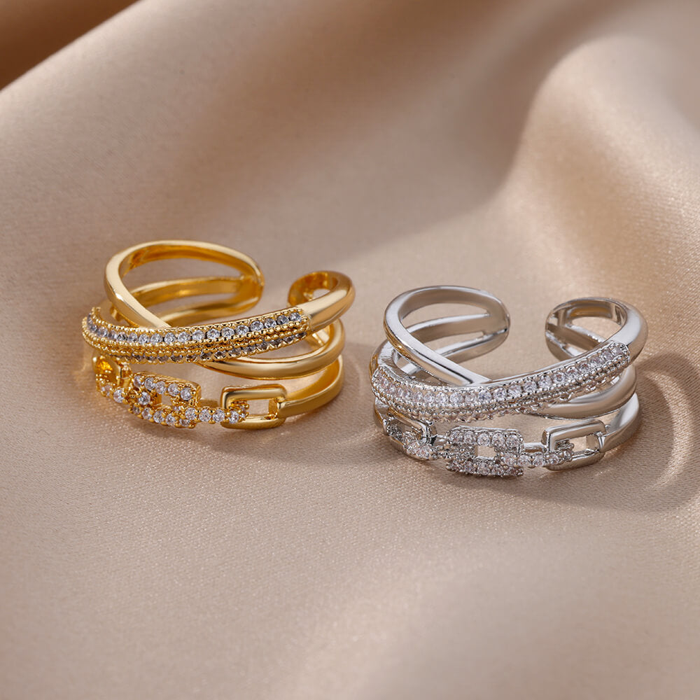 Edelstahlring mit Zirkonia für Damen