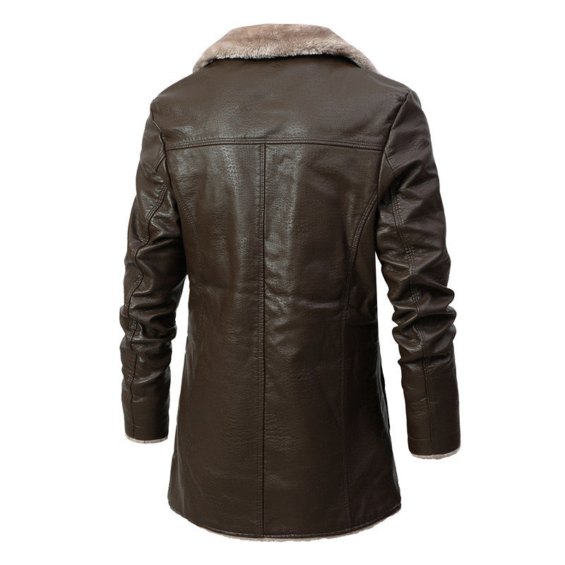 Traje de solapa grande de felpa Chaqueta de felpa de piel para hombre
