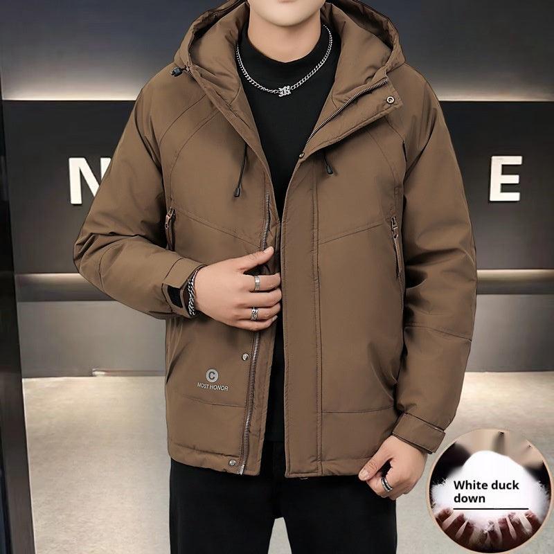 Winter Trendy Workwear Einfache All-matching Weiße Ente Daunenjacke