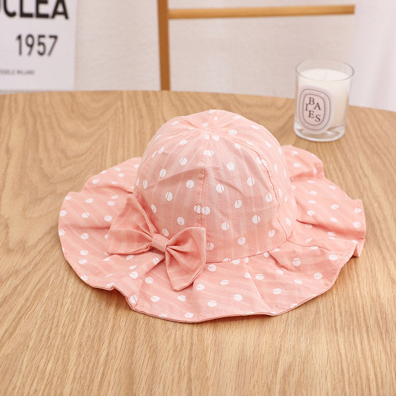 Sommer Baby Mädchen Blumen Fischerhut mit Schleife