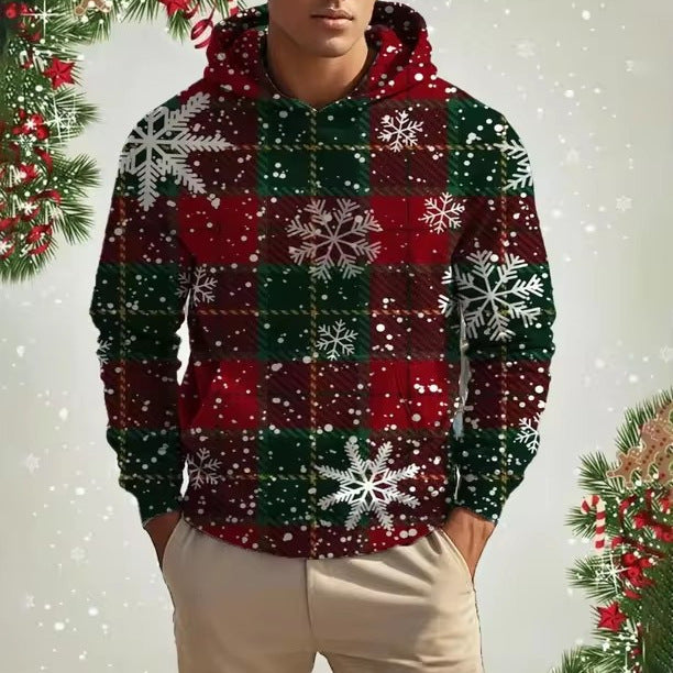 Weihnachts-Kapuzenpullover für Herren mit 3D-Digitaldruck