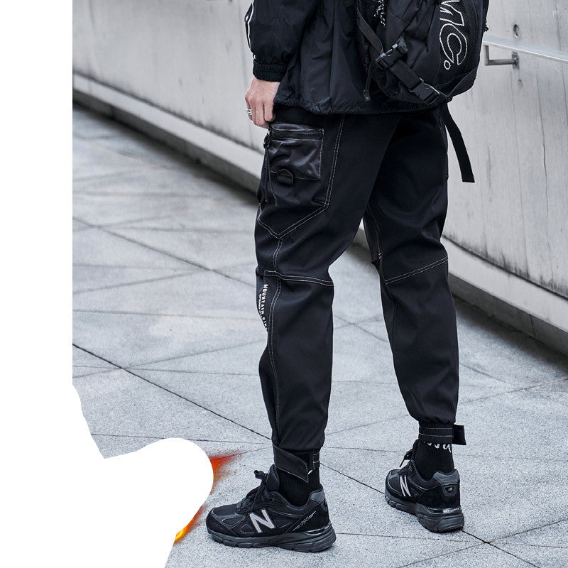 Pantalones casuales holgados de calle de lana gruesa para hombre