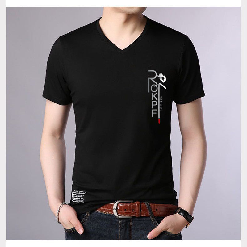Slim casual short-sleeved cotton men's t-shirt