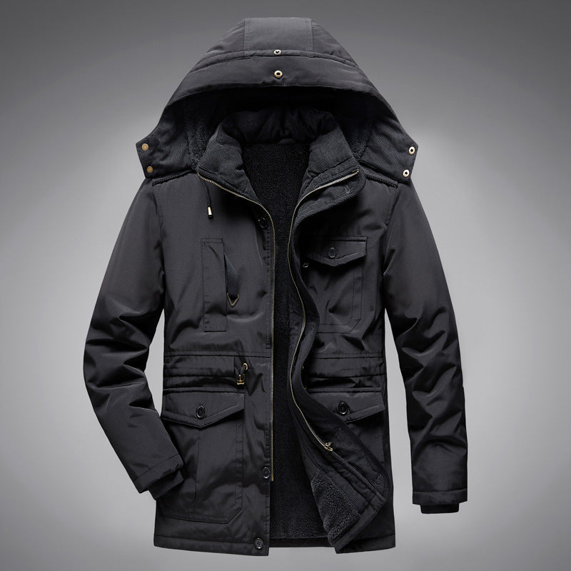 Manteljacke aus Baumwolle mit Lammwollfutter
