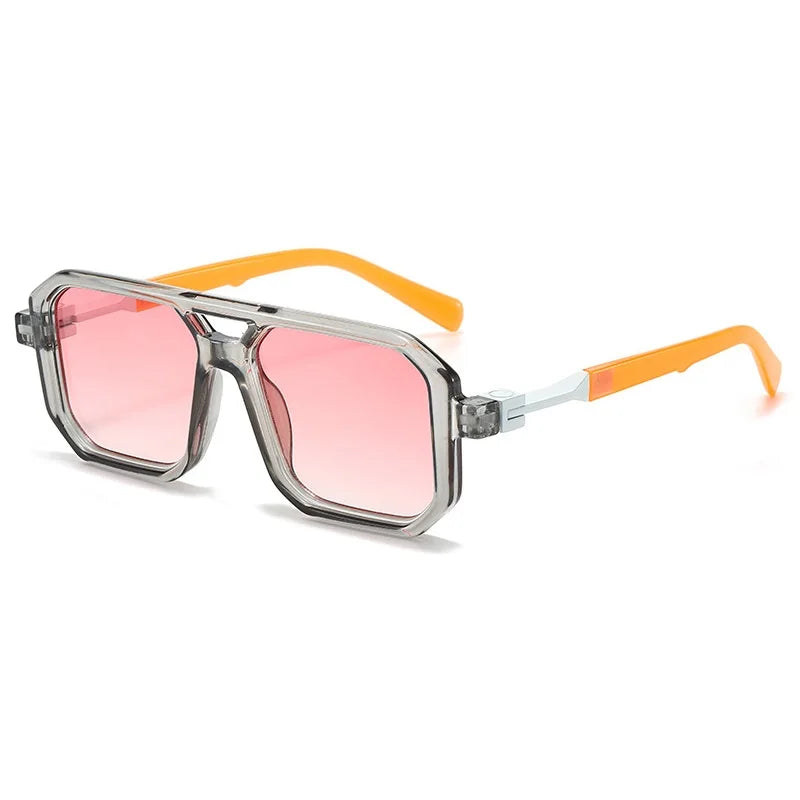 Eckige Pilotensonnenbrille im Retro-Look