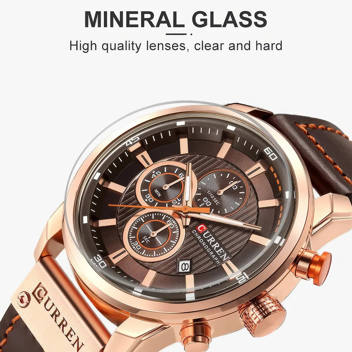 Sport-Chronograph für Herren aus Leder
