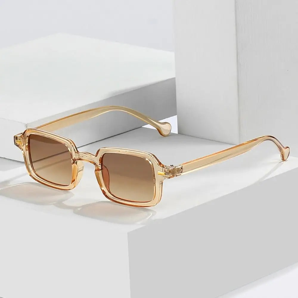 Gafas de sol cuadradas con degradado y remaches retro: protección UV400, unisex, para deportes y moda