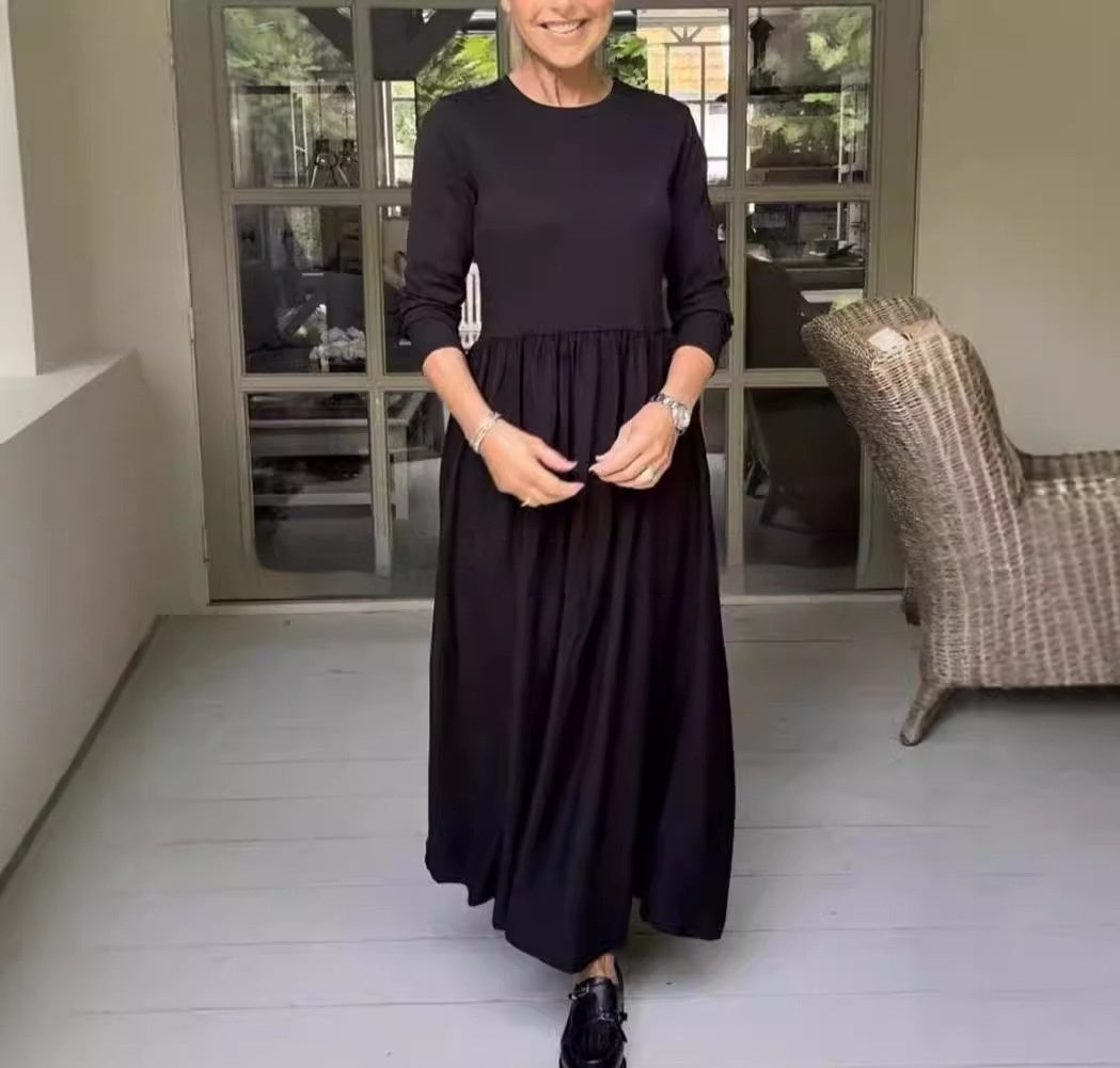Vestido de punto midi con bolsillos para mujer
