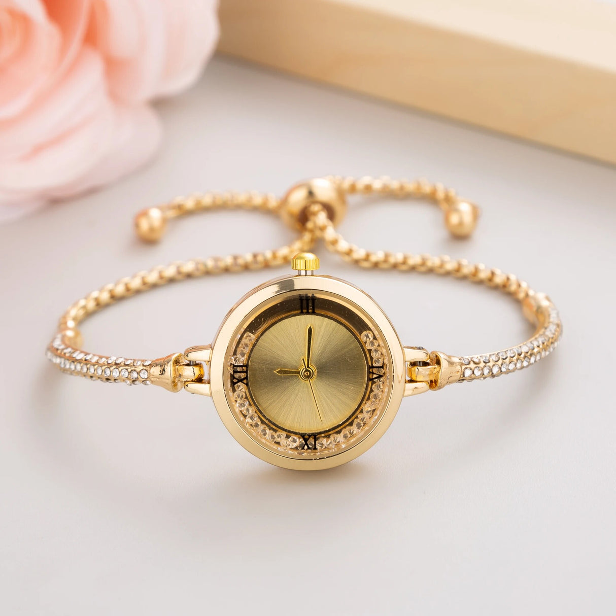 Luxuriöse, modische Quarzuhr für Damen – elegante Armbanduhr aus Edelstahl mit kleinem Zifferblatt