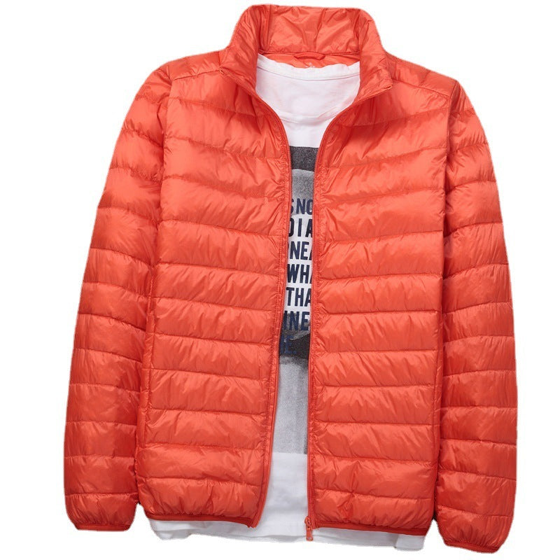 New Lightweight Stand-up Collar Down Jacket Men's Short White Duck Down Warm Fall Winter Coat