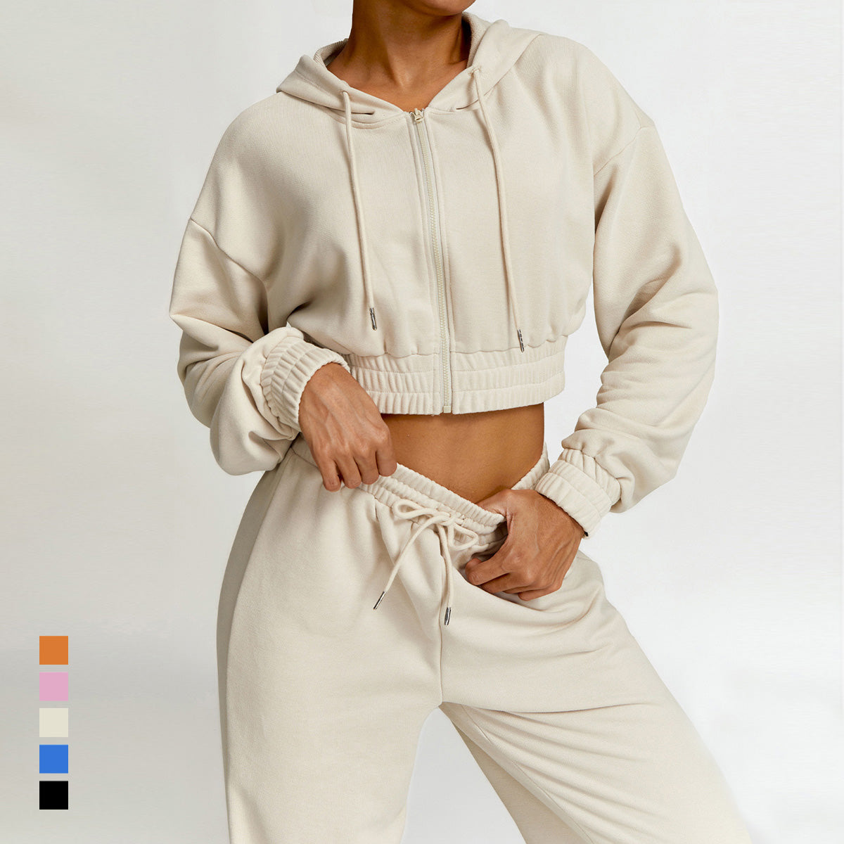 Langärmliger Sport-Hoodie für Damen – Stilvolles Sweatshirt mit Stehkragen und Reißverschluss