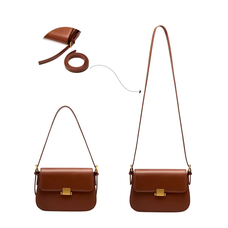 Luxuriöse kleine quadratische Umhängetasche aus echtem Leder