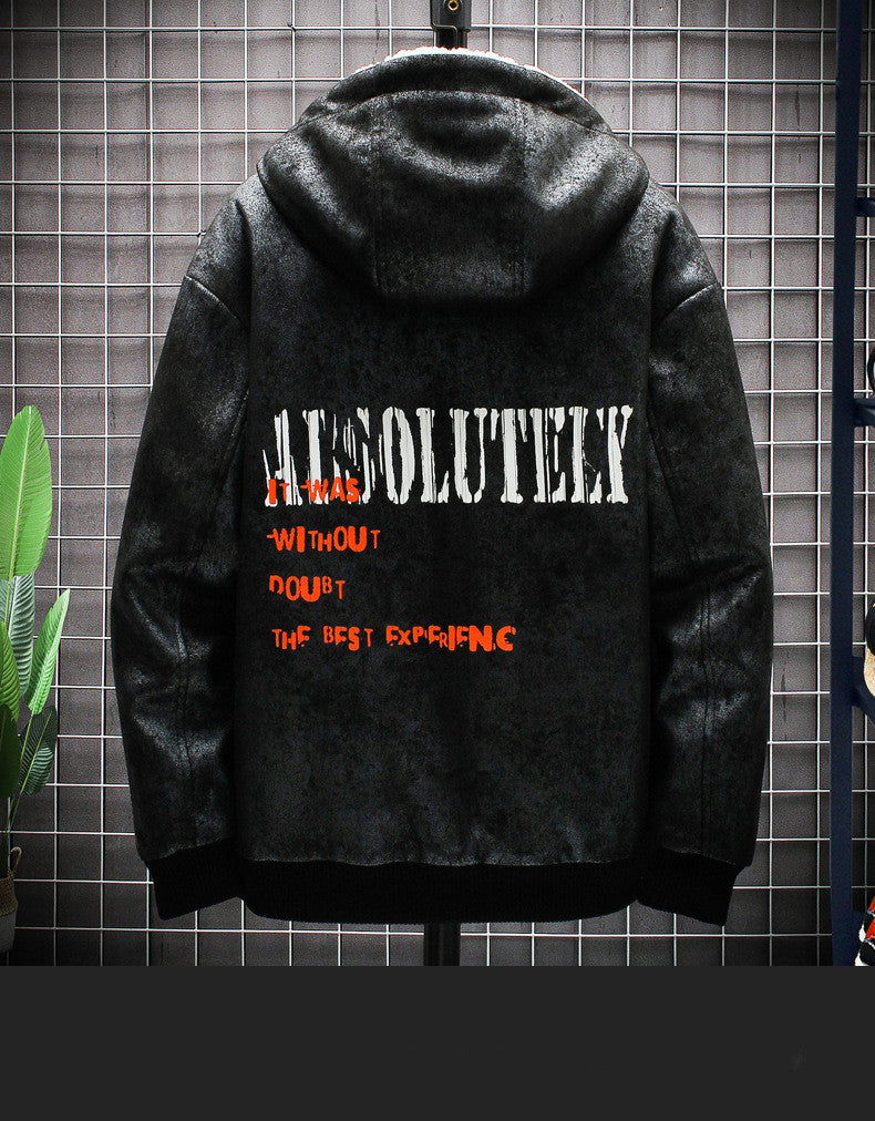 Chaqueta acolchada de felpa Chaqueta juvenil estilo coreano Chaqueta ajustada para hombre