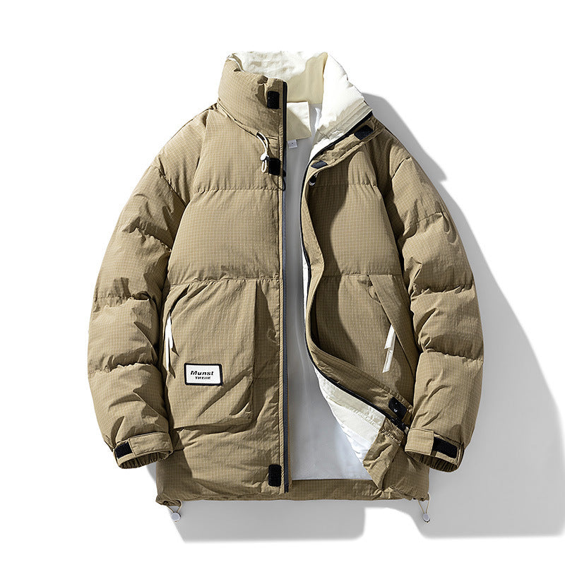 Nueva ropa de algodón para hombre, abrigo con forro polar grueso