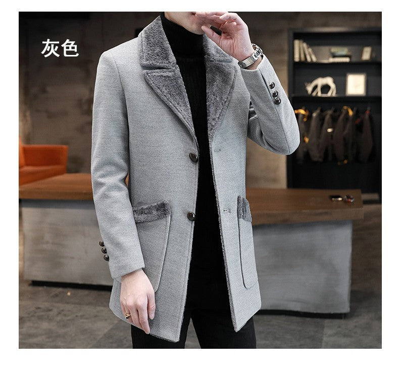 Abrigo de piel y cuero para hombre