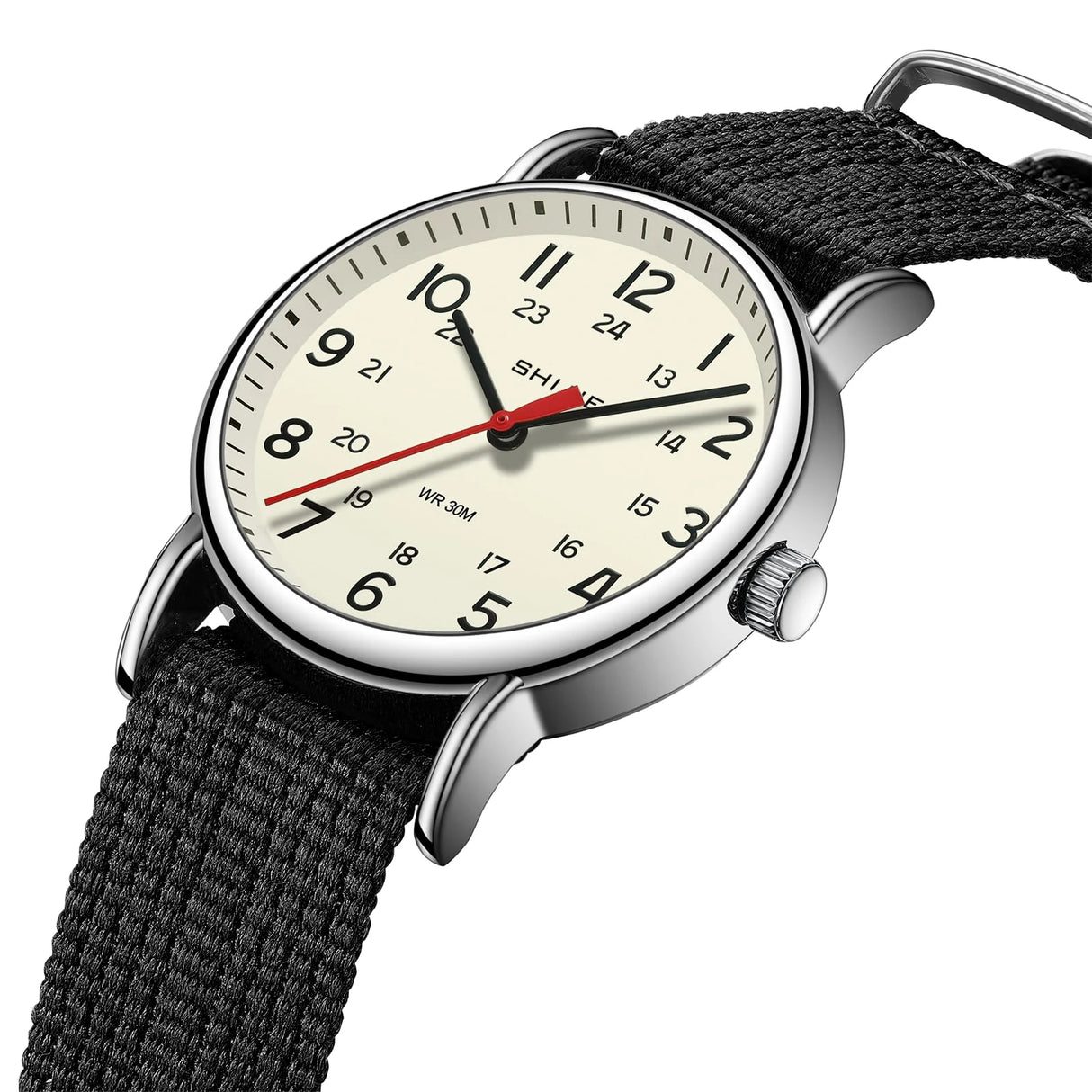 Unisex-Armbanduhr im Militär- und Sport-Stil mit Quarzuhrwerk, gut lesbarem Zifferblatt und Nylonarmband