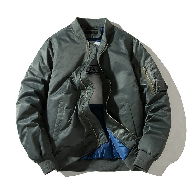 Acket Solid Pilot Chaquetas Hombres Militar Vuelo Béisbol