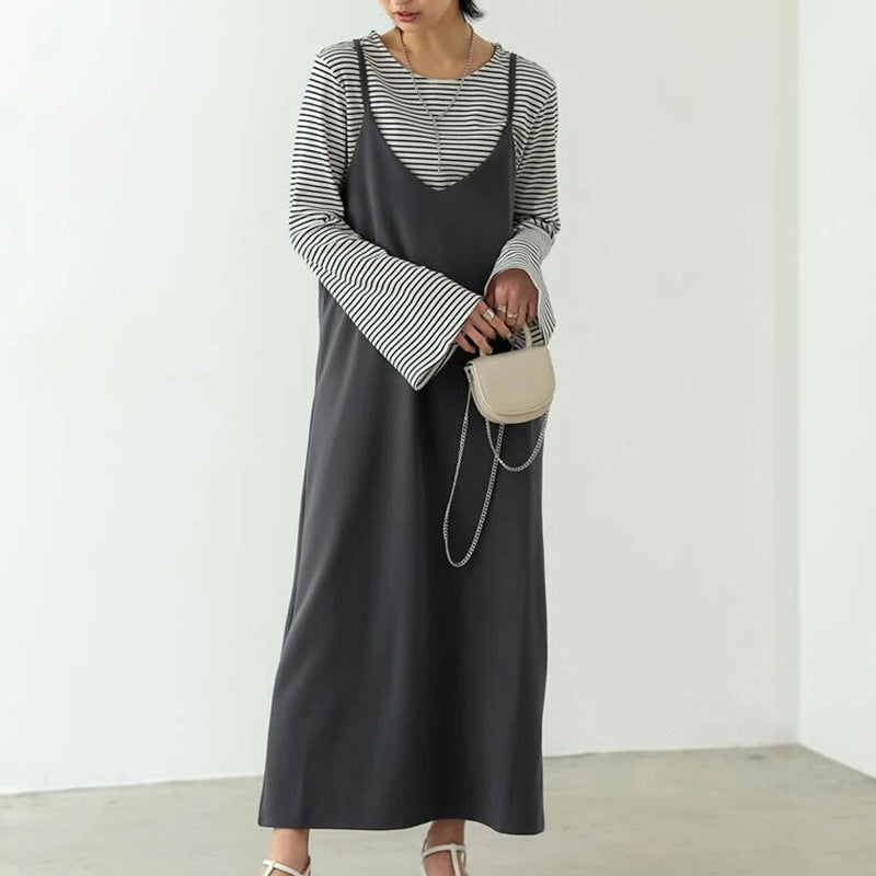 Vestido de mujer con tirantes ajustables de otoño en 4 colores
