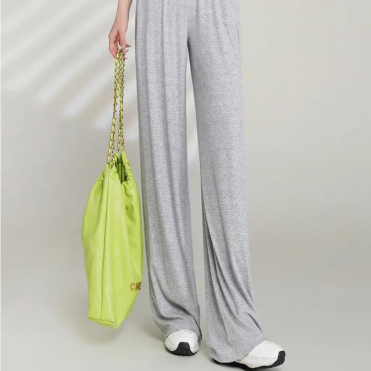 Pantalones casuales drapeados de cintura alta para mujer