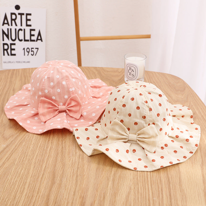 Sommer Baby Mädchen Blumen Fischerhut mit Schleife