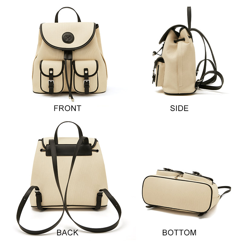 Mochila de piel sintética suave para mujer