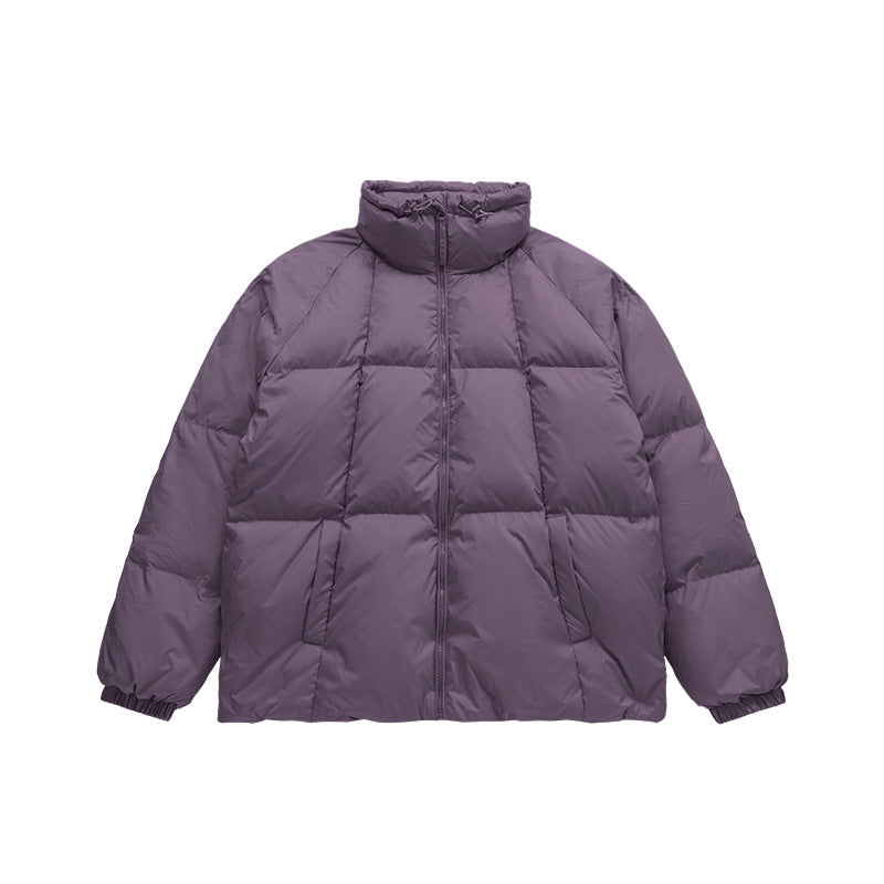 Chaqueta de plumón con cuello alto de color liso para hombre de moda