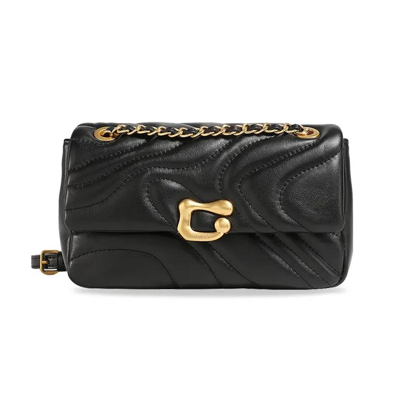 Mini-Umhängetasche aus echtem Leder mit Kette