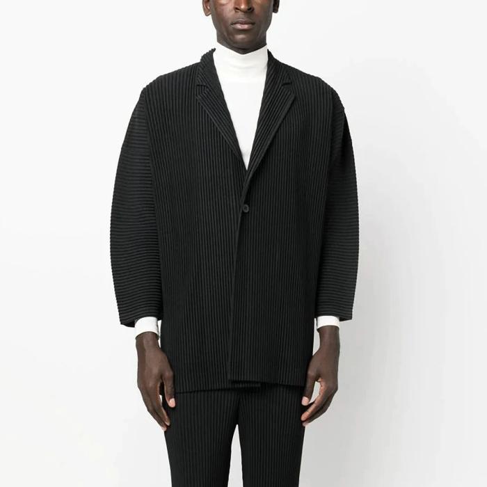 Lässiger Plissee-Blazer für Herren