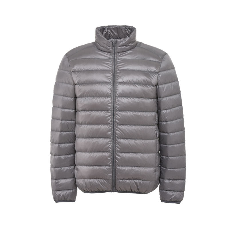 New Lightweight Stand-up Collar Down Jacket Men's Short White Duck Down Warm Fall Winter Coat
