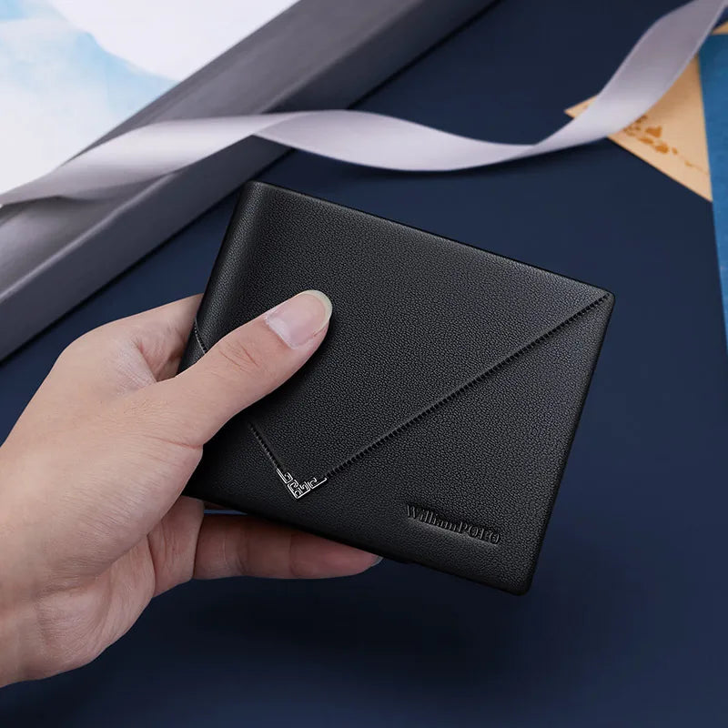 Schlanke Lederbrieftasche für Herren